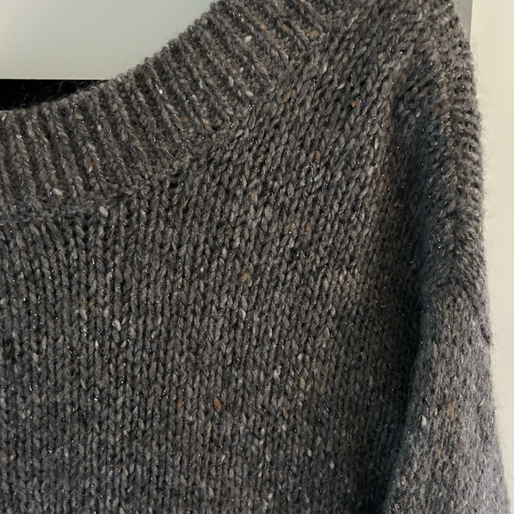 Vince Pullover Marled Metallic Wide Neck Sweater - Picture 2 of 9